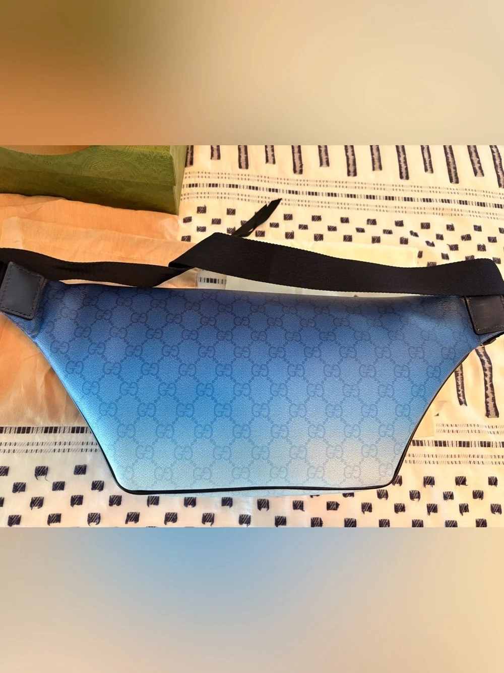 Gucci Blue Ombre Monogram Belt Bag